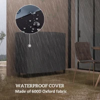 Outsunny 4ft Outdoor Firewood Rack with Cover and Carrier, Adjustable Wood Storage Holder, Indoor Outdoor Log Rack, Black(m-4)