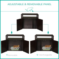 PawHut Litter Box for Cats Enclosure Cat Washroom Kitten House Furniture Nightstand End Table Hideaway Cabinet with Removable/ Adjustable Divider Magnetic Doors Brown(m-5)