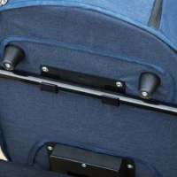 PawHut 2 in1 Foldable Pet Stroller and Detachable Travel Carriage with Lockable Wheels, Adjustable Handlebar Canopy and Zippered Mesh Window Blue(m-9)