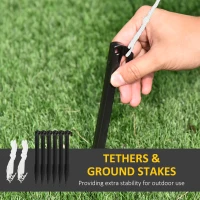 Outsunny 6ft Christmas Inflatables Outdoor Decorations Polar Bear and Penguin with Santa's Hat Fishing on Board, Blow-Up LED Yard Christmas Decor for Lawn Garden Party(m-7)