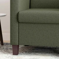 HOMCOM Fabric Accent Chair, Modern Armchair with Seat Cushion and Non-Slip Pads for Living Room, Bedroom, Dark Green(m-10)