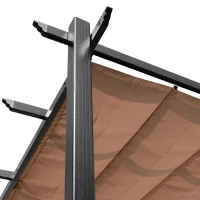 Outsunny 10' x 13' Outdoor Pergola Aluminium Gazebo Backyard Canopy Cover Square Sunshade Garden Grape Trellis Black(m-7)