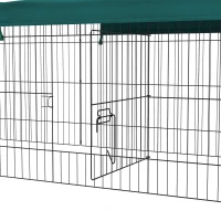 PawHut Small Animal Cage with Roof, Indoor/Outdoor Use, for Chicken, Rabbits, Chinchillas, 87" x 34" x 28", Green(m-10)