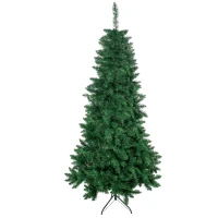 HOMCOM 7' Artificial Half Christmas Trees with Auto Open, Steel Base, for Indoor Xmas Décor(m-11)