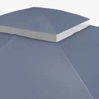 Outsunny 10' x 12' 2-Tier Gazebo Cover, Patio Gazebo Canopy Replacement with Drainage Holes for 84C-210 Series, Dark Blue(m-9)