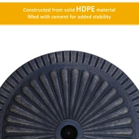 Outsunny 31 lbs Resin Round Market Umbrella Base Holder 19" Decorative Parasol Stand for Patio, Outdoor, Backyard, Bronze(m-5)