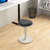HOMCOM Standing Desk Stool, Ergonomic Wobble Chair, Adjustable Leaning Stool for Office Desks, with Rocking Motion, Grey(m-8)
