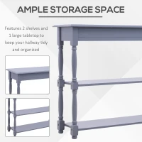 HOMCOM Console Table Modern Sofa Table with 2 Tier Shelves for Living Room, Entryway, Bedroom, Grey(m-5)
