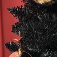 HOMCOM 8ft Unlit Pencil Artificial Christmas Tree with Realistic Branches and 618 Tips, Plastic Base, Black(m-9)