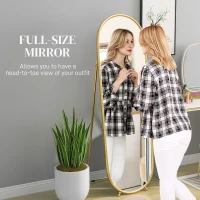 HOMCOM Full Length Mirror for Bedroom, Free Standing Dressing Mirror, Tall Mirror for Living Room, 20" x 63"(m-4)