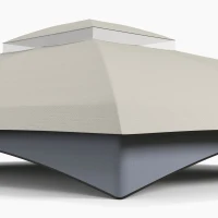 Outsunny 10' x 12' Double-Tier Gazebo Cover, Patio Gazebo Canopy Replacement with Drainage Holes, Light Grey(m-9)