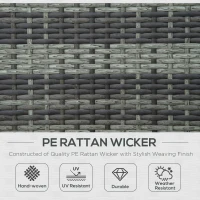 Outsunny Wicker Double Chaise Lounge Chair Outdoor Recliner 2 Person Rattan Patio Reclining Sunbed Furniture Cushioned w/Adjustable Backrest, Black, Grey(m-4)