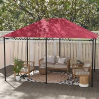 Outsunny 10' x 13' Gazebo Replacement Canopy Cover, Gazebo Roof Replacement (TOP COVER ONLY), Wine Red(m-8)