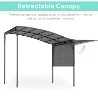 Outsunny 10' x 8' Outdoor Pergola and Patio Gazebo for Garden, Camper, Deck, Doors and Windows, Dark Gray(m-4)
