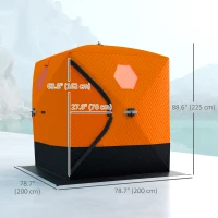 Outsunny 2-3 Person Insulated Ice Fishing Shelter, Pop up Ice Fishing Tent with Windows, Vents and Carry Bag, for Low-Temp -22℉(m-3)