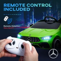 Qaba Mercedes-Benz AMG Licensed 12V Kids Ride on Car with Remote Control, Rear Suspension, LED Lights, Music, Green(m-8)