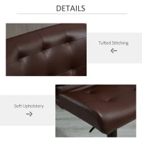 HOMCOM Bar Height Bar Stools Set of 2 with Adjustable Seat, Adjustable Swivel Barstools with Thick Padded Cushion and Metal Footrest for Home Bar, Brown(m-5)