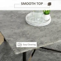 HOMCOM 5 Pieces Bar Table Set, Square Concrete Effect Dining Table Set, Small Kitchen Table and Chairs Set for 4 People, Gray(m-7)