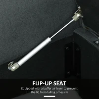 HOMCOM Modern Upholstered Storage Bench with Arms, Linen-Feel Fabric Ottoman Bench for Bedroom Entryway Living Room, Dark Gray(m-6)