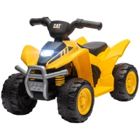 Qaba Licensed Kids ATV, 6V Electric Ride on Car for Kids with Horn, LED Headlights, for 18-36 Months, Yellow(m-2)