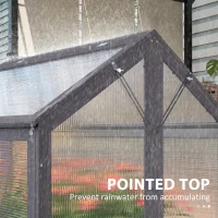 Outsunny Raised Garden Flower Bed Kit with Greenhouse, Wooden Cold Frame Planter, 35.5" x 31.5" x 36", Gray(m-7)