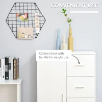 HOMCOM Storage Cabinet with 2 Drawers and 2 Cabinet Free Standing, Kitchen Cabinet Sideboard Buffet Table for Living Room, White(m-7)