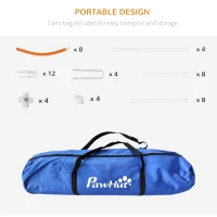 PawHut Dog Agility Kit Pet Obstacle Course Training Equipment Outdoor with Weave Poles, Carry Bag, Orange(m-6)