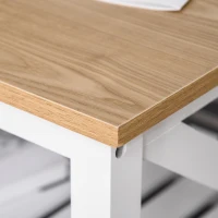 HOMCOM Farmhouse Style Coffee Table with X Bar Frame, Open Slat Wooden Bottom Shelf, Natural/White(m-7)