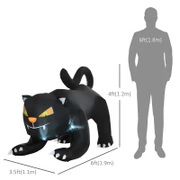HOMCOM 4Ft Tall Halloween Inflatable Black Cat Airblown Outdoor Yard Decoration Holiday Garden Decor(m-3)