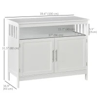 HOMCOM Wooden Console Table with Open Shelf and 2 layers Cabinet  Kitchen Furniture(m-3)