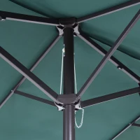Outsunny 15ft Double-sided Patio Umbrella with Twin Canopy, Extra Large Outdoor Parasol with Crank for Pool, Deck, Market, Dark Green(m-9)