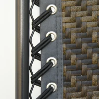 Outsunny Wicker Folding Lounge Chair with Adjustable Backrest, Rattan Recliner Chair with Headrest & Side Table Tray, Grey(m-9)