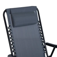Outsunny 3pc Patio Rocking Chair Set, Folding Outdoor Rocking Chairs and Table Bistro Set w/ Breathable Mesh Seat & Backrest, Headrest for Park, Backyard, Garden, Grey(m-9)