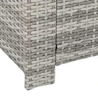 Outsunny 6 Pcs Patio Furniture Set, Rattan Outdoor Furniture Set with 3 Seater Sofa, Armchairs, Footstools and Table, Dark Grey(m-7)