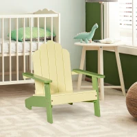 Outsunny Kids Adirondack Chair Wooden Classic Lounge Indoor for Backyard Deck Beach Garden Room 20" x 19.75" x 20.75" Green(m-10)