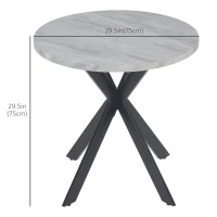 HOMCOM 29" Dining Table, Contemporary Round Kitchen Table with Steel Legs, Grey(m-3)