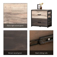 Vinsetto Lateral Filing Cabinet with 2 Drawers, File Cabinet with Hanging Bar, Home Office Organizer for A4 Letter Legal Size(m-6)