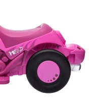 Qaba Ride On Motorcycle, 6V Ride on Bubble Car, 3 Wheeled Electric Motorcycle for Kids w/ LED Headlight, Music, Pink(m-8)