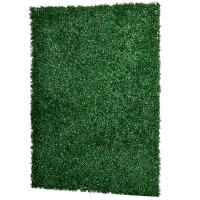 Outsunny 12PCs Grass Wall Panels, 20" x 20" Artificial Grass Wall Decor, Greenery Backdrop Panels Wall for Outdoor, Indoor, Garden, Fence, Backyard, Dark Green(m-9)