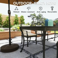 Outsunny Patio Umbrella Base Holder, Heavy Duty Outdoor Umbrella Stand Base, Filled Up to 66lbs with Stand or 55lbs with Water for Garden, Poolside, Brown(m-6)