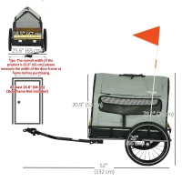 Aosom 3 in 1 Dog Bike Trailer, Pet Cargo, Pet Bed with Safety Leash, Hitch, Quick-Release Wheels, Cushion for Small Dogs(m-3)