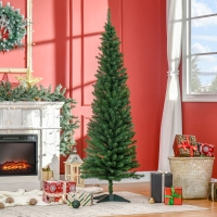 HOMCOM 6’ PVC Unlit Slim Artificial Pencil Christmas Tree Holiday Décor