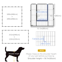 PawHut 24 Panel 31.5" Height Heavy Duty Dog Playpen for Small Medium Dogs, Grey(m-3)