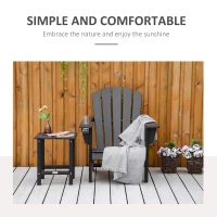 Outsunny Adirondack Chair with Cup Holder, All Weather Patio Chair HDPE Lounger, Fire Pit Seating High Back and Wide Seat for Outdoor, Backyard, Garden, Deck, Lawn, Black(m-4)