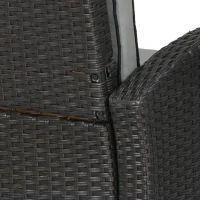 Outsunny Outdoor Recliner Chair with Adjustable Backrest, Cushion, Side Tray, Light Grey(m-9)