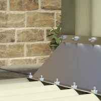 Outsunny Wood Shed Galvanized Steel Firewood Storage Rack with Rubberized Edge for Safety, 4.7' x 1.4' x 4.7'(m-9)