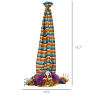 HOMCOM Hanging Clown Corpse Halloween Animatronic, Sound Activated(m-3)