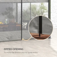 Outsunny Pergola Gazebo Curtains for 10' x 10' Pergola, 4 Pack Side Panels Replacement with Large Windows and Zipped Doors(m-7)