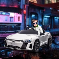 Aosom Licensed Audi RS e-tron GT 12V Ride On Car Truck for Kids, Electric Car Ride On Vehicle w/Parent Remote Control, Music, Lights, for Toddlers, White(m-10)