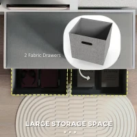 HOMCOM Shoe Storage Bench with Seat, Entryway Bench Seat with Cushion, 2 Fabric Drawers for Hallway, White(m-5)